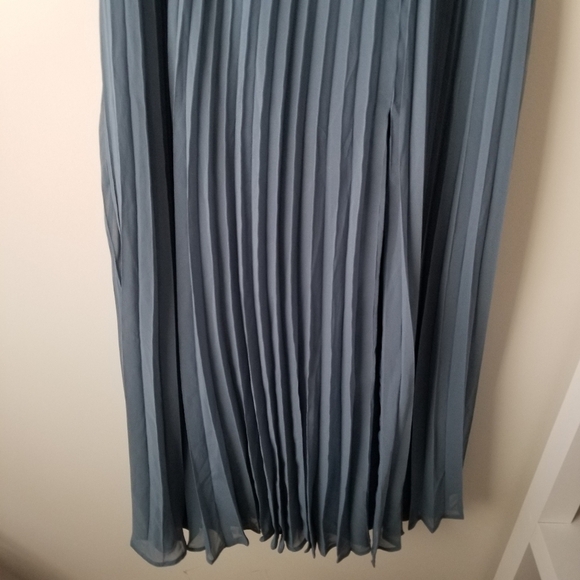 Azazie Lindie A-Line Pleated Chiffon Floor-Length Bridesmaid Dress Size A4 - Picture 13 of 15